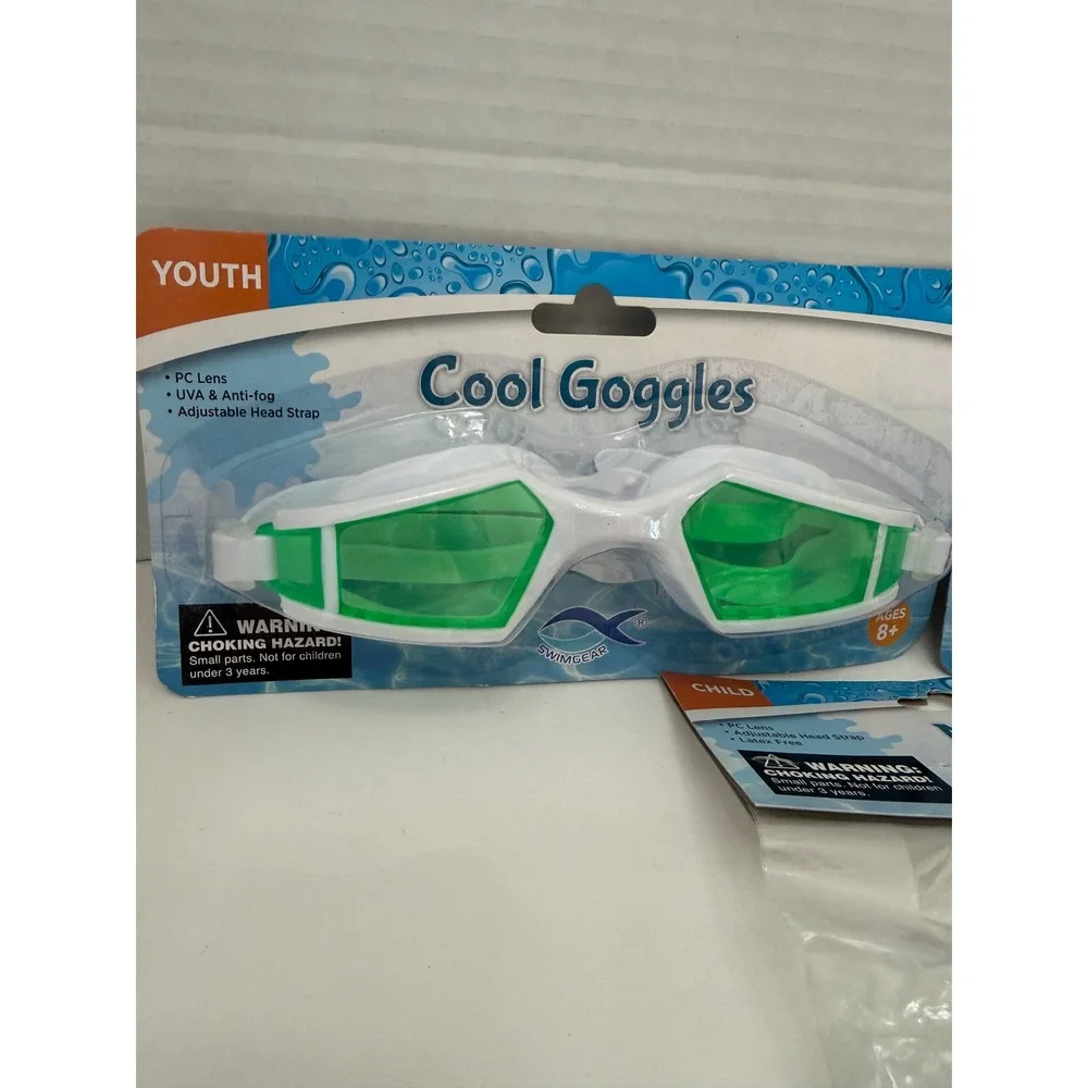 Swimgear Youth Cool Goggles and Child‎ Swim Mask Set 3 Pack Green Pink White